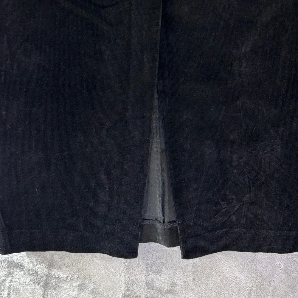 Vintage 90s Ralph Lauren Black Corduroy Maxi Skirt 8 Dark Academia Quiet Luxury - Picture 5 of 8